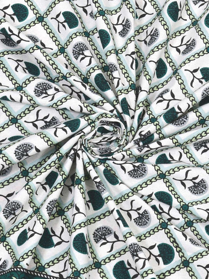 100% Pure Cotton Traditional Printed Bedsheet for Double Bed King Size Bedsheet with 2 Pillow Covers