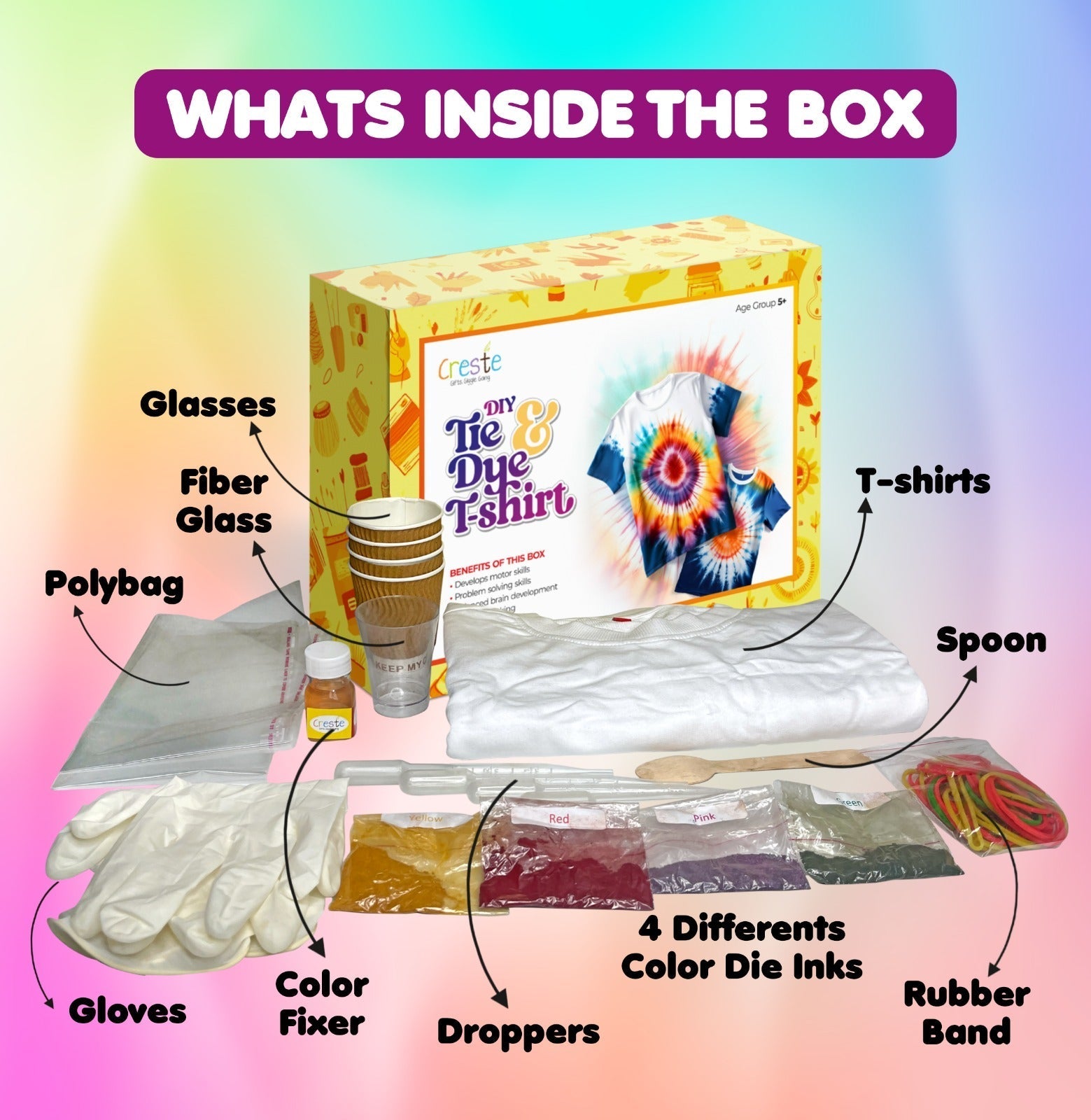 DIY Tie and Dye Tshirt Kit | 5years+