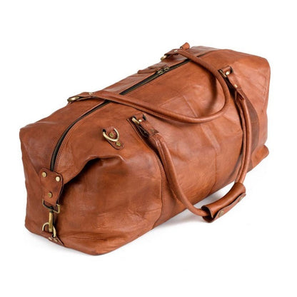 CraftShades 20 Inch brown duffle leather bag