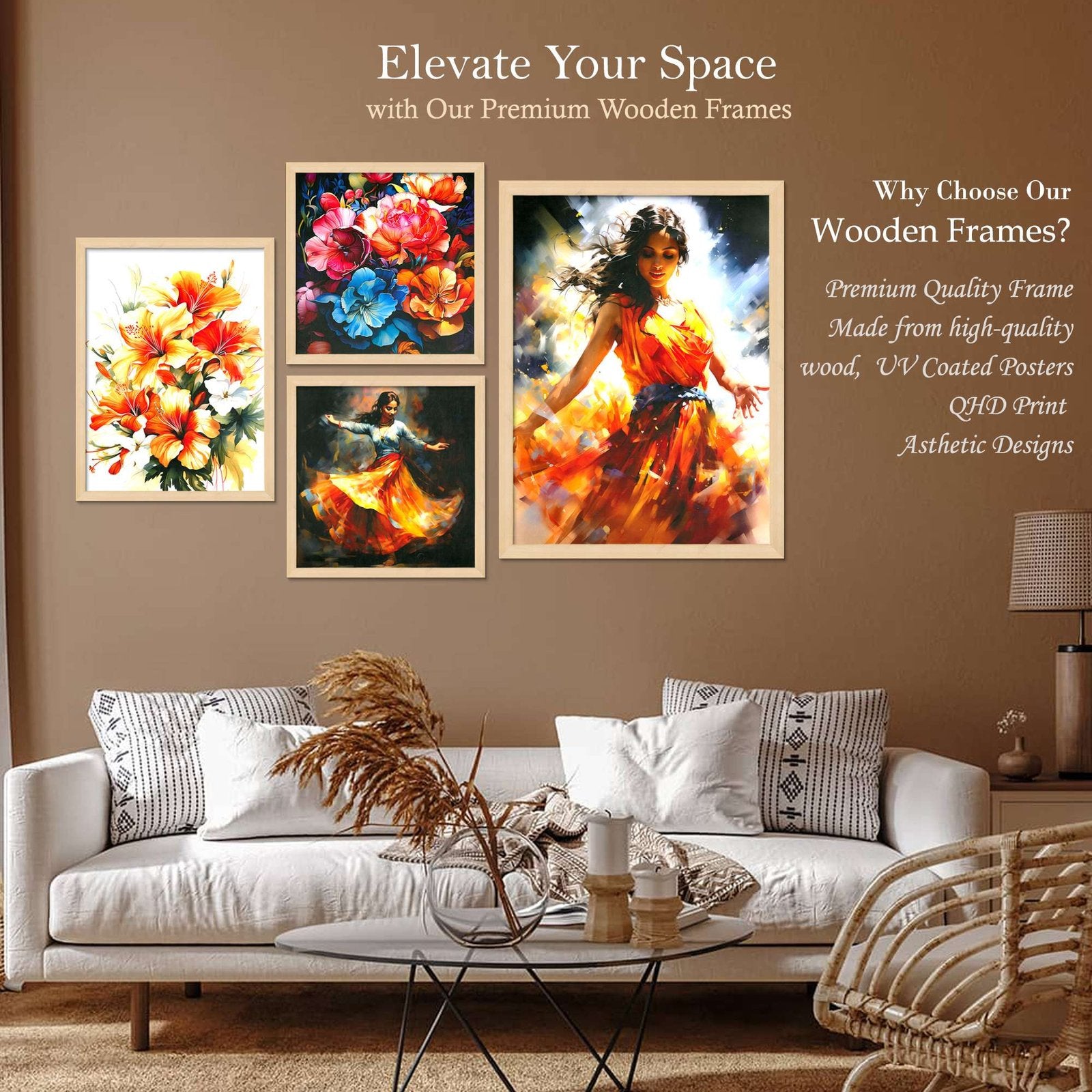 SET OF 4 DIGITAL WALL PAINTING
