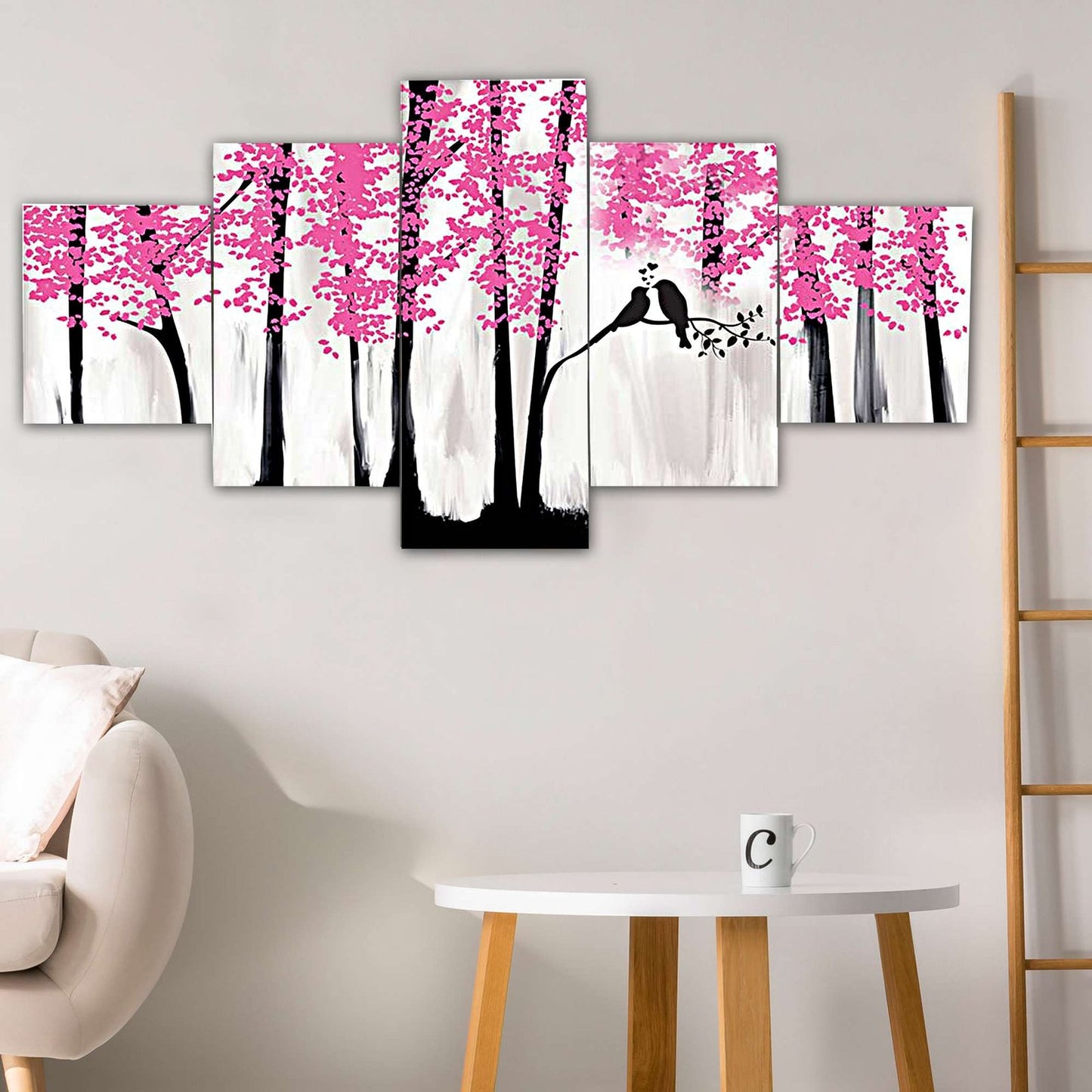 Nature Set of Five 3D Framed Paintings for Wall Decoration – Ideal for Home, Living Room, and Bedroom (125 x 60 CM)