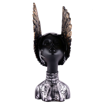 Resin Greek Angel Statue Small Angel Girl Garden Figurine Roman Angel Sculpture for Indoor Outdoor Home Garden Decoration