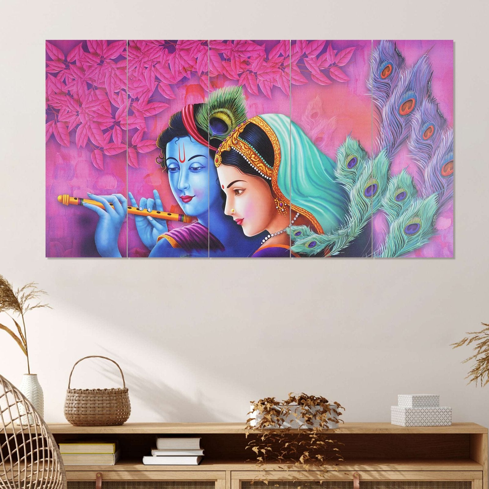 Set Of 5 Wooden Framed Wall Paintings