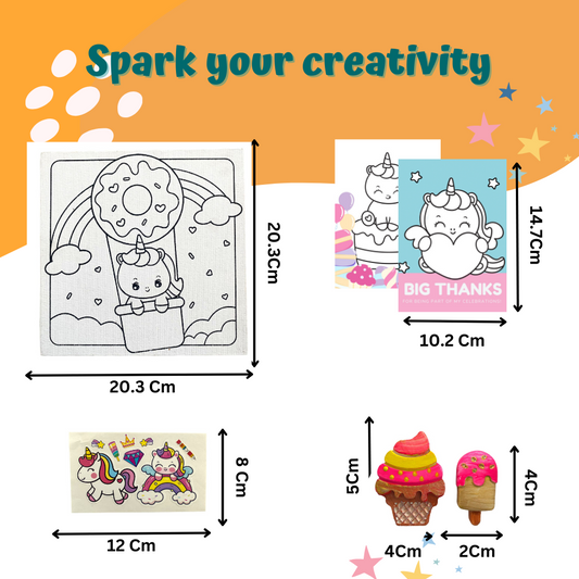 4 In 1 Canvas Set - Unicorns In Candyland
