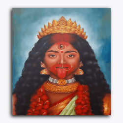Durga Maa Angry Blood Mouth