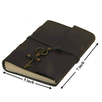 CraftShades – Leather Diary – Antique Handmade Leather Bound Notepad for Men and Women Unlined Paper, Travel Diary and Notebooks -7 x 5 Inches – (Black)