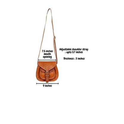 Craftshades - 7.9 Inches Crossbody Handcrafted Small Goat Leather Sling Bag for Women