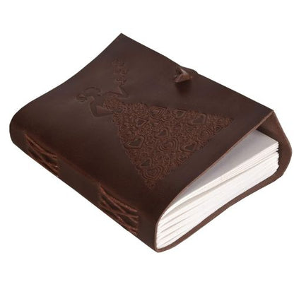 CraftShades – Leather Diary – Princess with Heart Embossed Diary Vintage Artist Sketchbook, Scrapbook, Drawing & Writing Diary with Leather Bound Plain Paper 5 X 7 inch (Dark Princess)