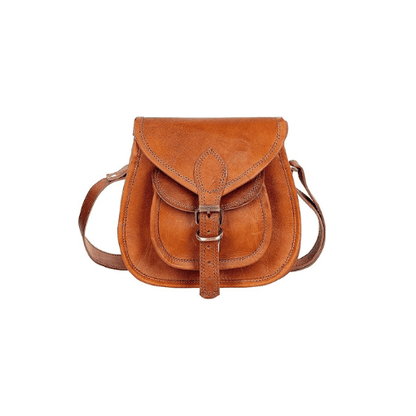 Craftshades - 7.9 Inches Crossbody Handcrafted Small Goat Leather Sling Bag for Women