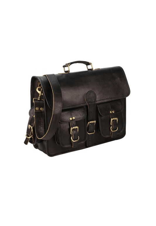 Craftshades – 11*15 Inch 4 Pockets Handcrafted Leather Bag| 100% Genuine Leather