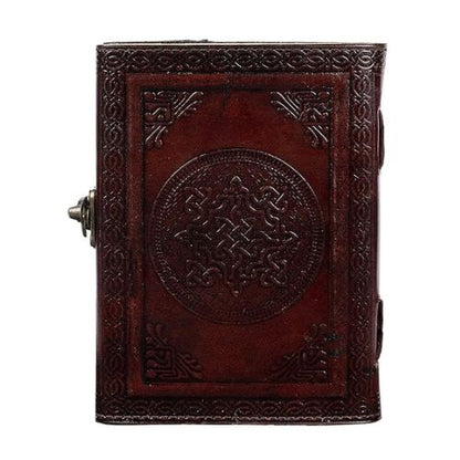 CraftShades- Handmade Leather Diary Embossed with Skull. Antique Lock Closure. Pefect for Artist Sketchbook, Scrapbook, Drawing, Writing etc. Brown Colour Size 5×7 inch (Skull)