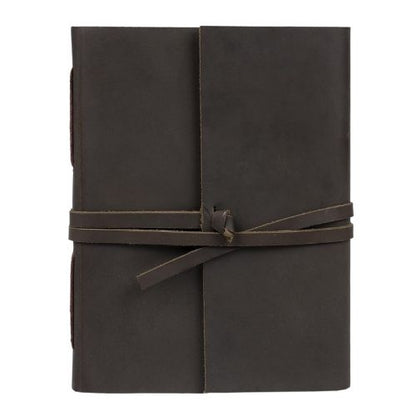 CraftShades – Handmade Vintage Leather Diary with Plain Paper for Men and Women, Raksha Bandhan Gift as Art Sketchbook, Travel Diary and Notebooks to Write, Best Rakhi Gift – 6 x 8 Inches – (Dark Brown)