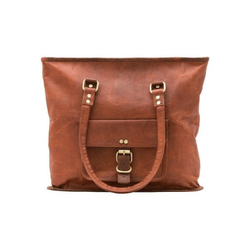 Craftshades – 13 inch Handcrafted Leather Women’s with pocket Tote Bag | 100% Genuine Leather