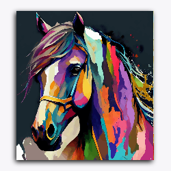 Horse Colorful Abstract Portrait