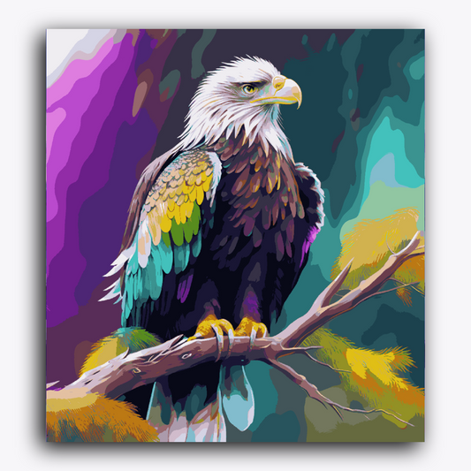 Colorful Bird with Yellow beak sitting on the Branch