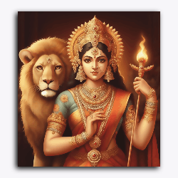 Goddess Durga with Lion