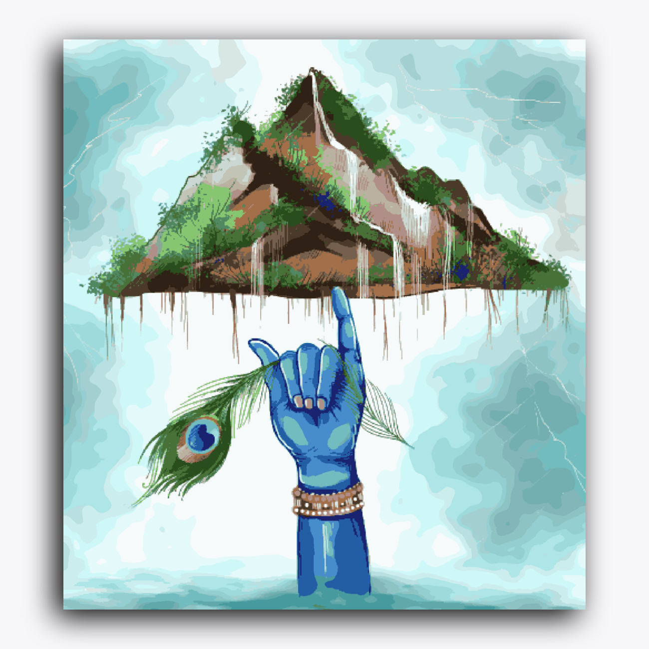 Krishna ji lifting Mountain