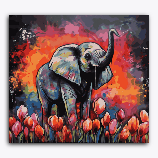 Elephant and Tulips