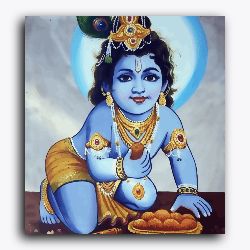 Baby Krishna eating Laddu - Janmasthami