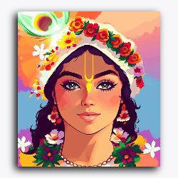 Colorful Krishna Portrait - Janmasthami