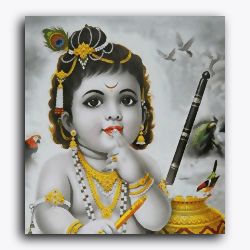 Baby Krishna eating Maakhan - Janmasthami