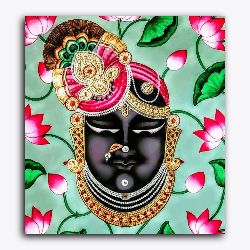 Pichwai Shreeji Bawa with Lotus