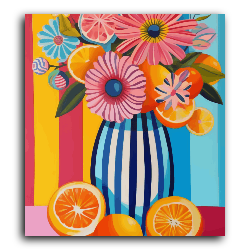 Flower Vase with Oranges