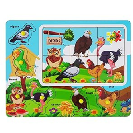 Highroof Birds Wooden Puzzle Wooden Toys For Kids 3 + Jigsaw Puzzles For Adults Baby Learning
