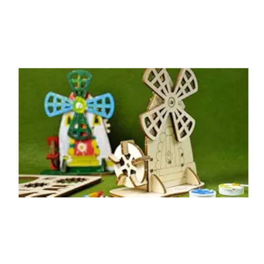 Ugears Mill 3D Wooden Jigsaw Puzzle Games Kids Coloring kit
