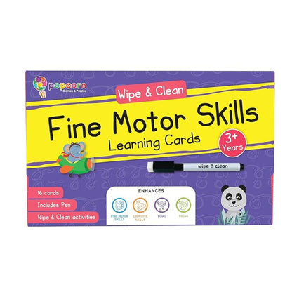 Popcorn Games & Puzzles Fine Motor Skills Wipe & Clean Reusable Learning Social_Skills Flash Cards 2+ Years Kids