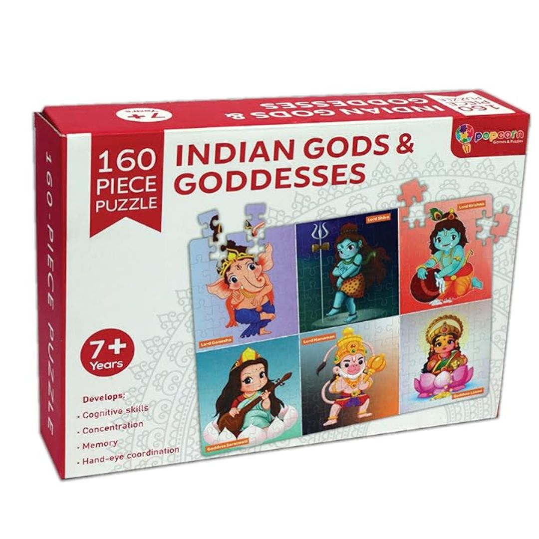 Popcorn 160 Pieces Indian God & Goddesses Jigsaw Puzzle Game for 7+ Years