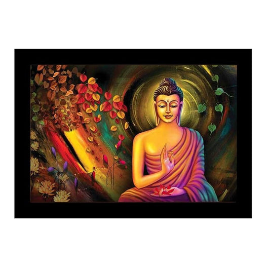 Lifehaxtore Enlighten Buddha Art Framed Painting Meditating Buddha