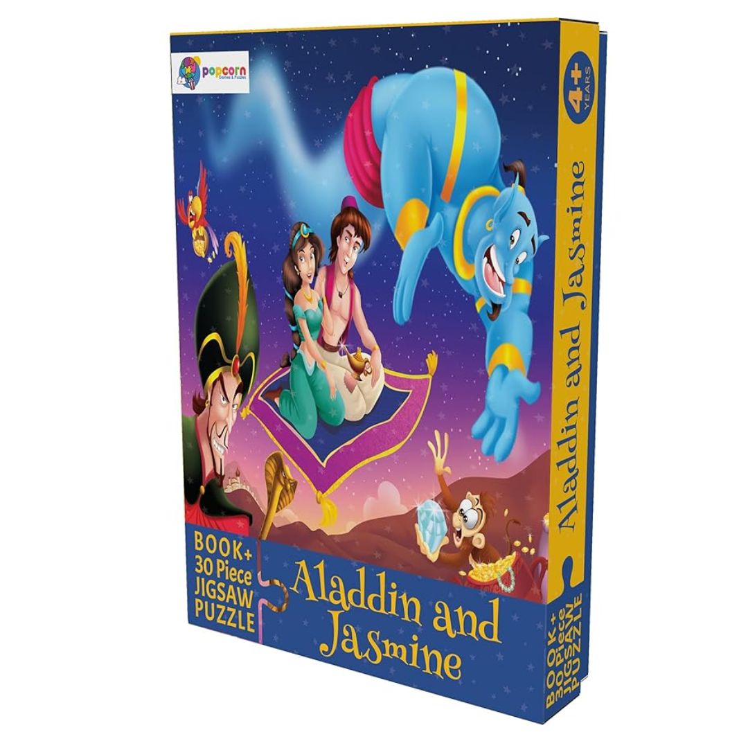 Popcorn Games & Puzzle 30 Piece Jigsaw Puzzle with Free Reading Book