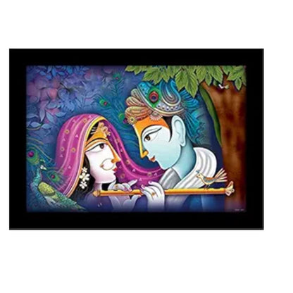 Lifehaxtore Krishna Radha Art Framed painting Abstract Art - Radha Krishna Model 1