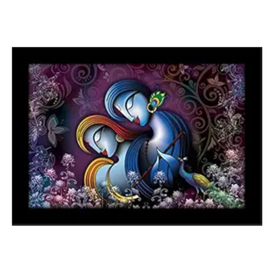 Lifehaxtore Krishna Radha Art Framed painting Abstract Art - Radha Krishna Model 1