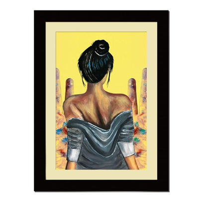 ArtX Paper Premium Abstract Girl Wall Art Painting Multicolor Abstract