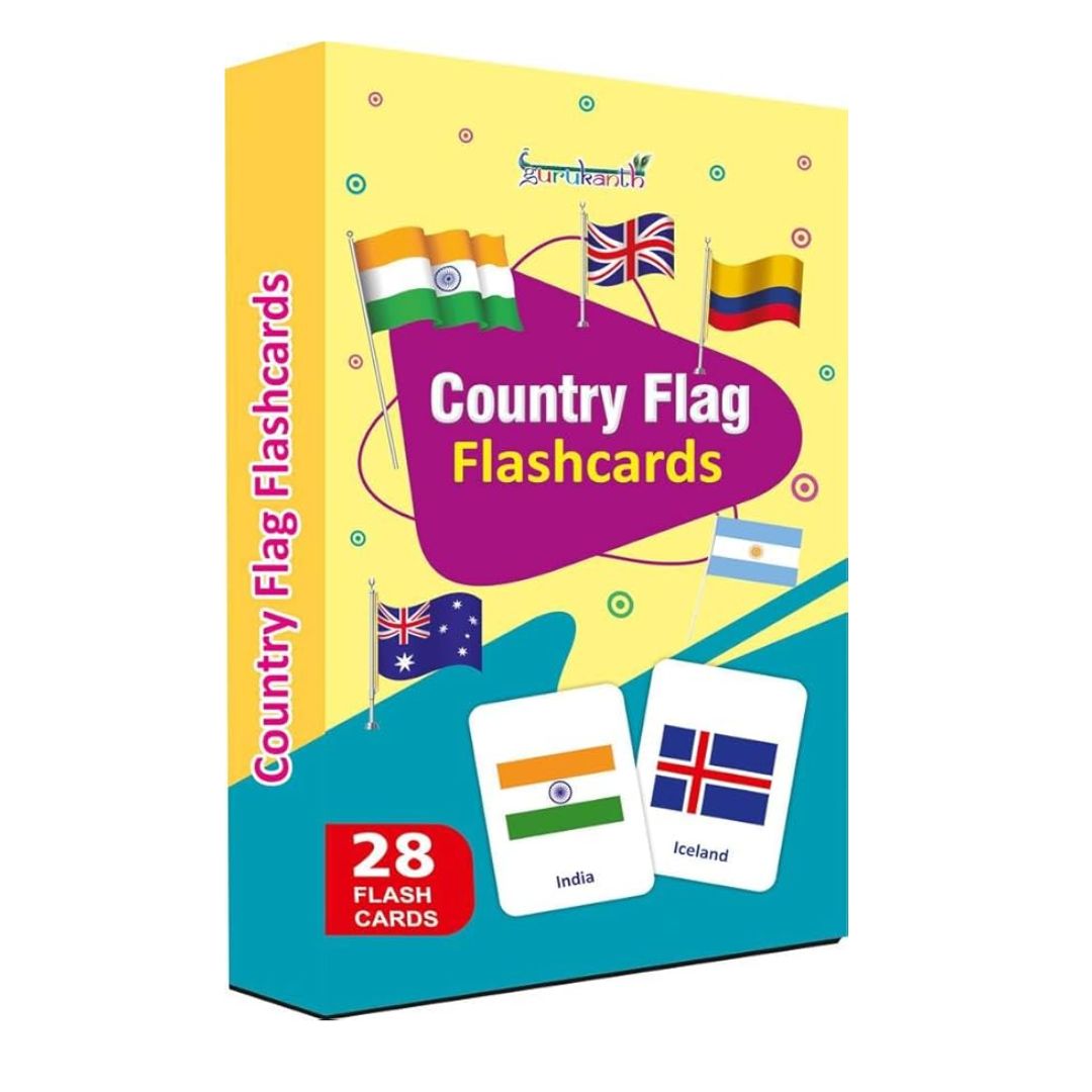Gurukanth Premium World Country Flags Flash Cards for Kids