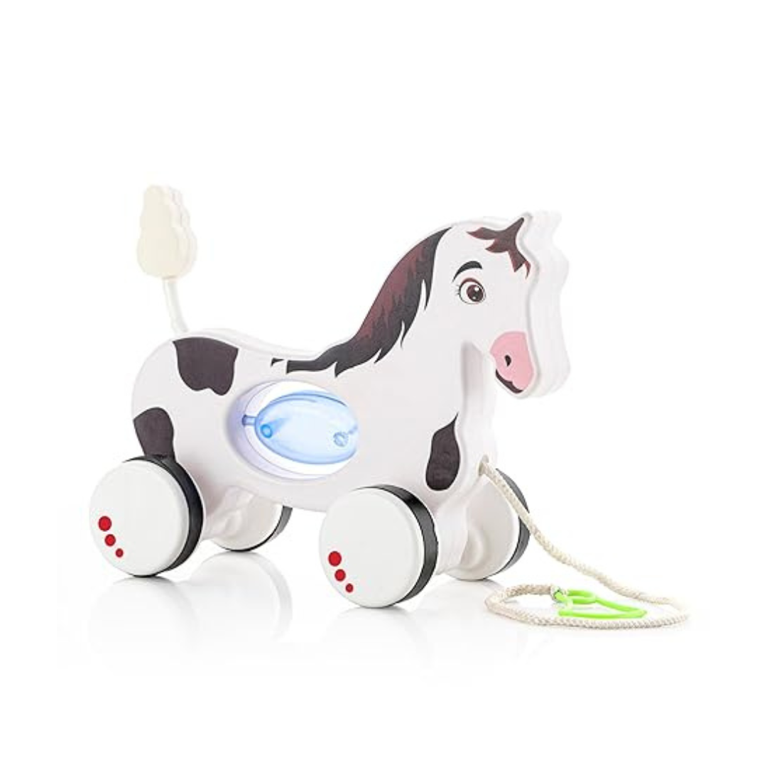 Zudo Pull Along Toddler Toy Pull Along Toy with Attractive Design Developmental Toy (Horse)