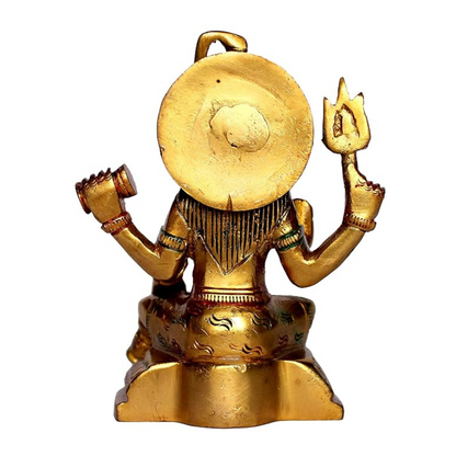 StonKraft Brass Shiv Family, 11 x 7 x 13 cm, Golden