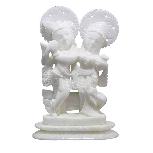 StonKraft Marble Brass Radha Krishna Murti Idol Statue Sculpture (5.5") Gold