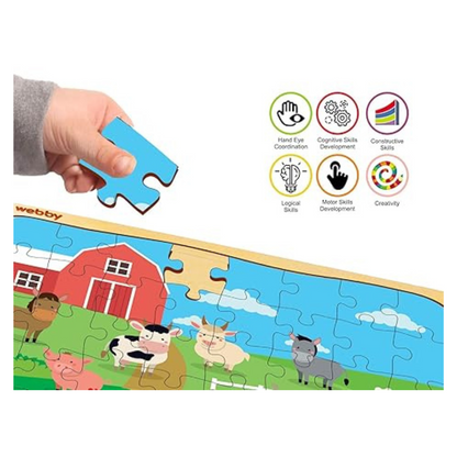 Webby Kids Farm House Wooden Jigsaw Puzzle 40Pcs
