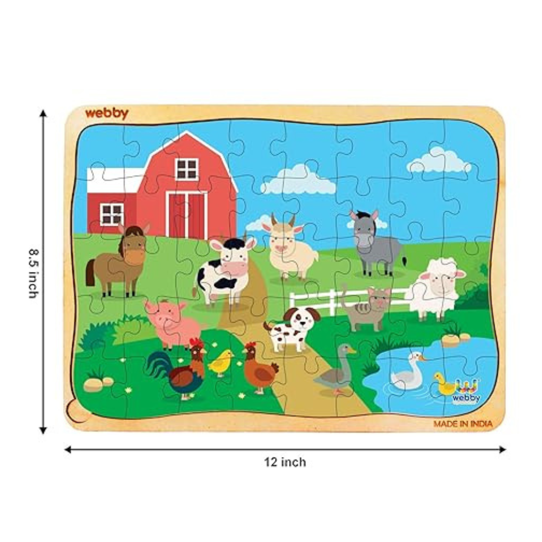 Webby Kids Farm House Wooden Jigsaw Puzzle 40Pcs