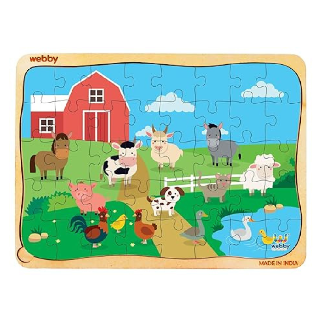 Webby Kids Farm House Wooden Jigsaw Puzzle 40Pcs