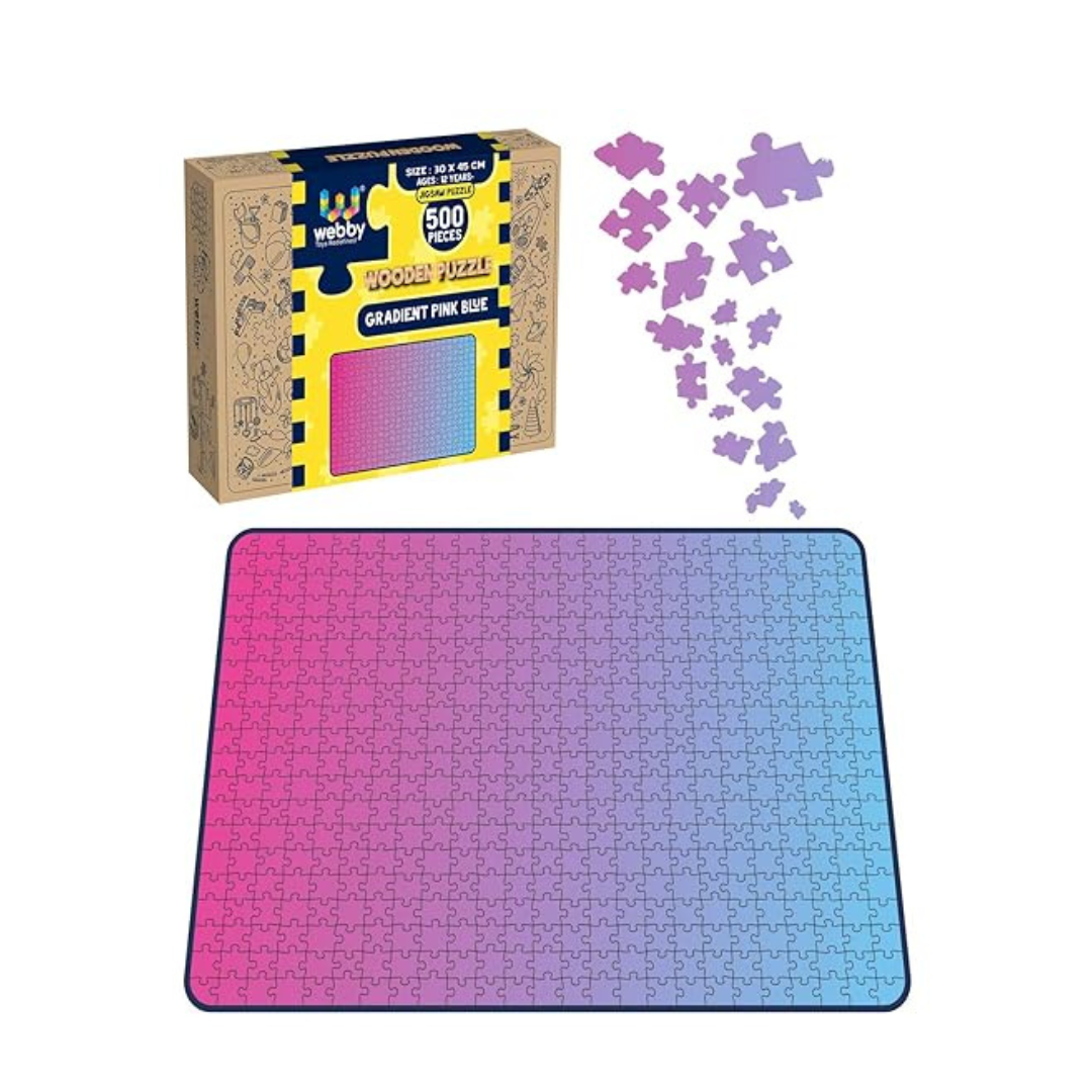 Webby Gradient Pink Blue Wooden Jigsaw Puzzle 500 Pieces Multicolor