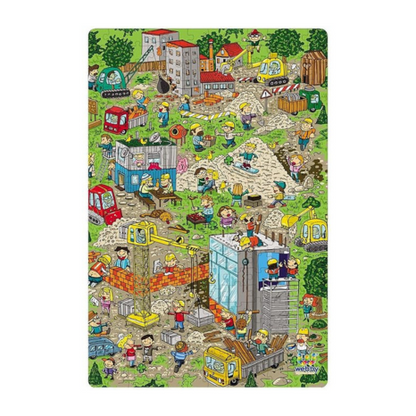 Webby Construction Site Illustration Jigsaw Puzzle 252 Pieces Kid Multicolor
