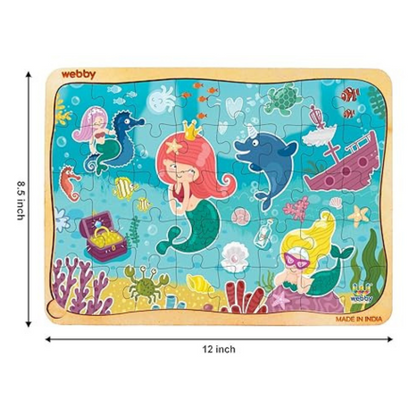 Webby Cute Mermaid Wooden Jigsaw Puzzle 40Pcs