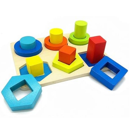 Webby Wooden Color & Shape Sorter Puzzle Blocks Toy for Kids