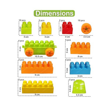 FunBlast Building Blocks for Kids with Wheel Bag Packing Best Toy for Kids