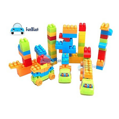 FunBlast Building Blocks for Kids with Wheel 94 Pcs Bag Packing Best Gift Toy Block Game