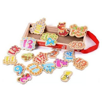 FunBlast Magnetic Wooden Puzzle Learning Game with Wooden Carry Case (Numbers 20Pcs)